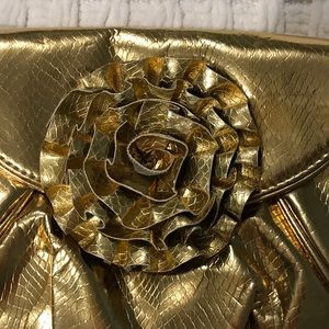 Gold flower clutch!